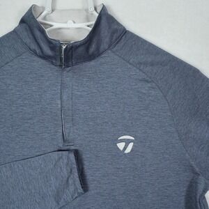 Peter Millar X TaylorMade Mens Size Small Quarter Zip Pullover Blue Heather